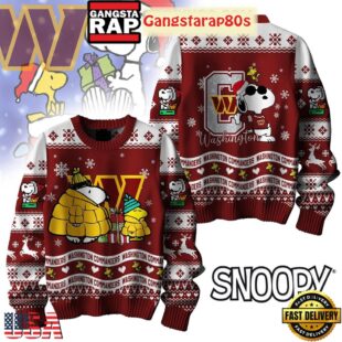 NFL Washington Commanders x Peanuts Snoopy New 2025 Ugly Christmas Sweater
