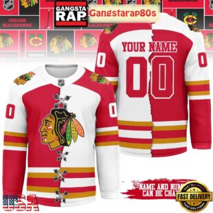 NHL Chicago Blackhawks Mix Home Away Custom Hockey Jersey