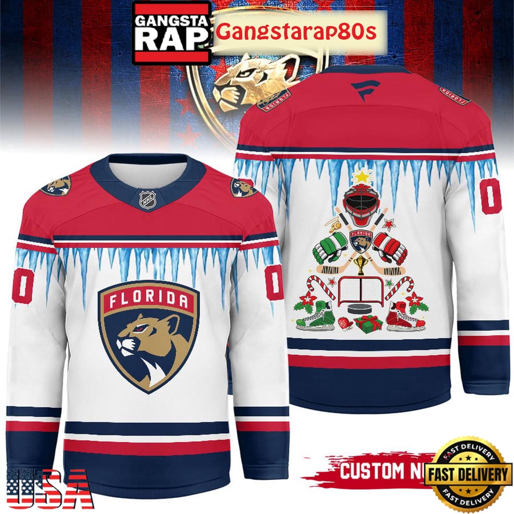 NHL Florida Panthers Christmas 2025 Custom Number Hockey Jersey NHL Florida Panthers Christmas 2025 Custom Number Hockey Jersey