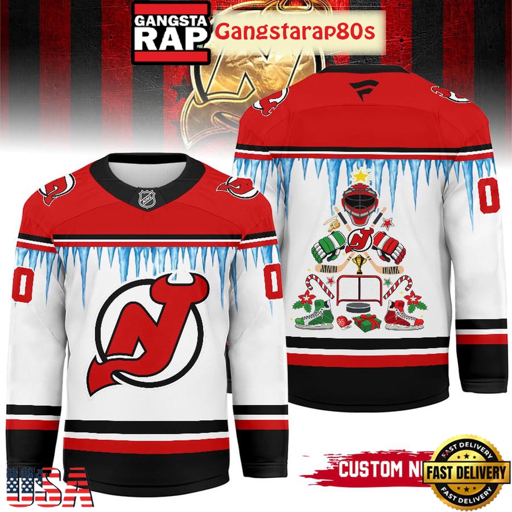 NHL New Jersey Devils Christmas New 2025 Custom Number Hockey Jersey NHL New Jersey Devils Christmas New 2025 Custom Number Hockey Jersey