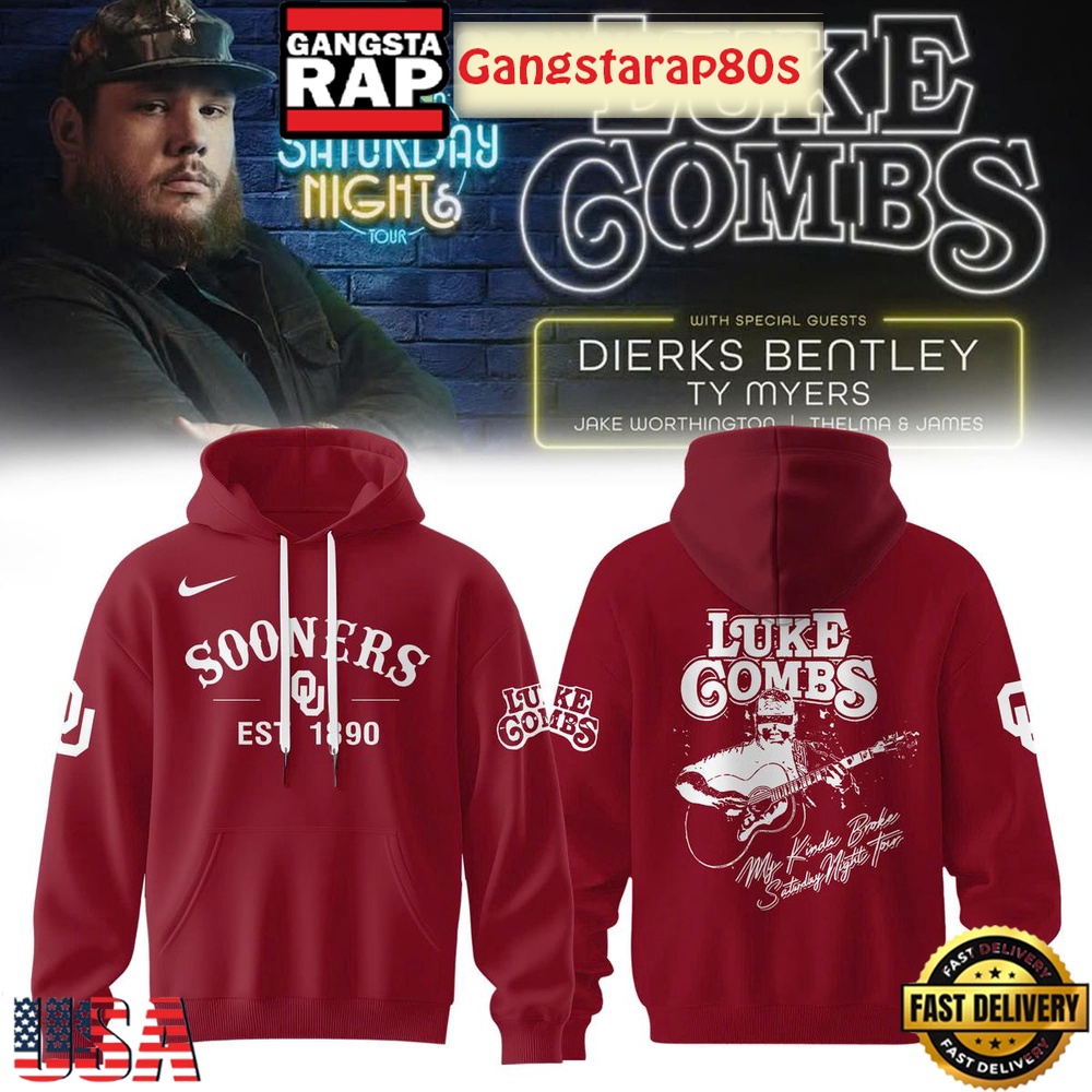 Oklahoma Sooners x Luke Combs My Kinda Saturday Night Tour Limited Edition Hoodie