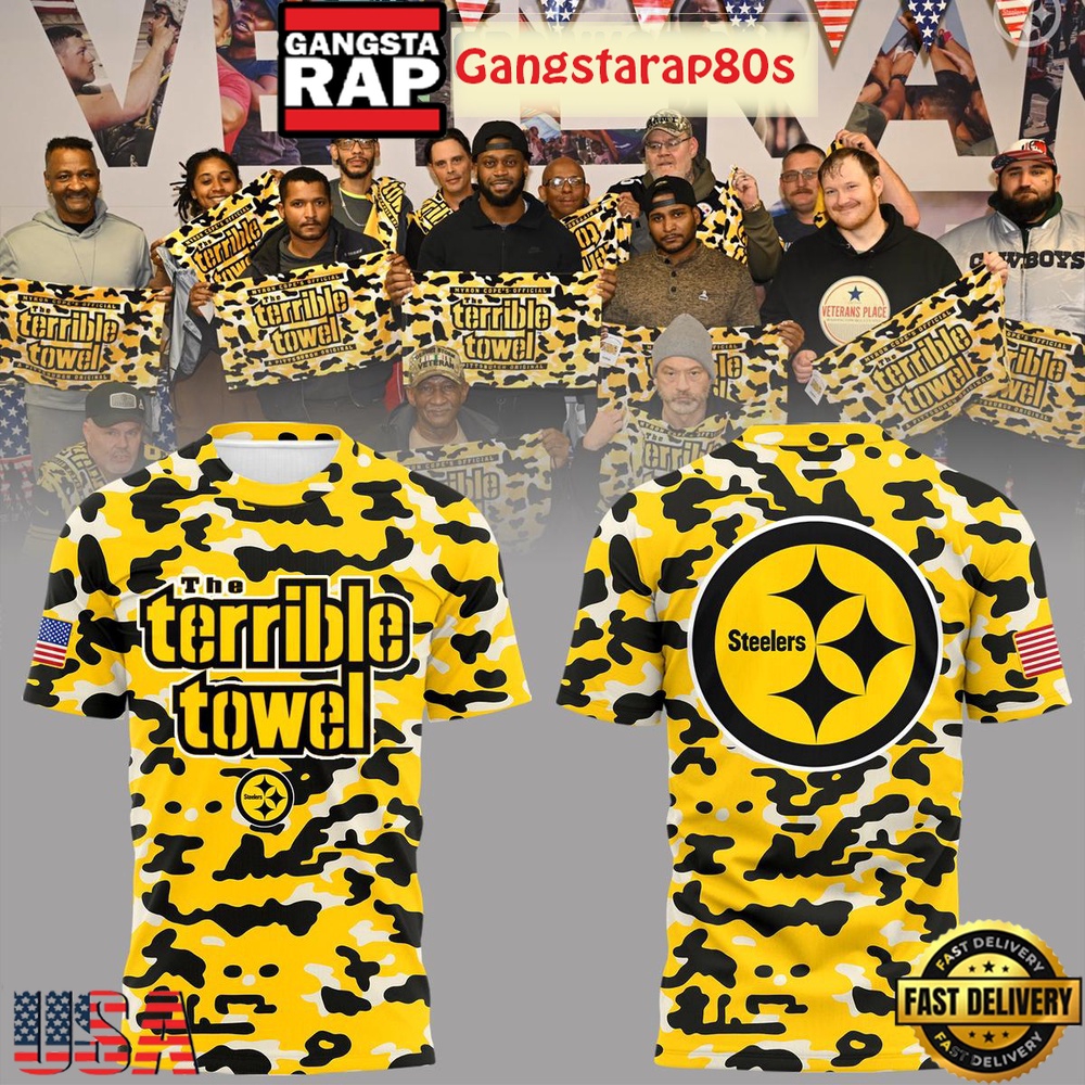 Pittsburgh Steelers The Terrible Towel Camo 3D Shirt