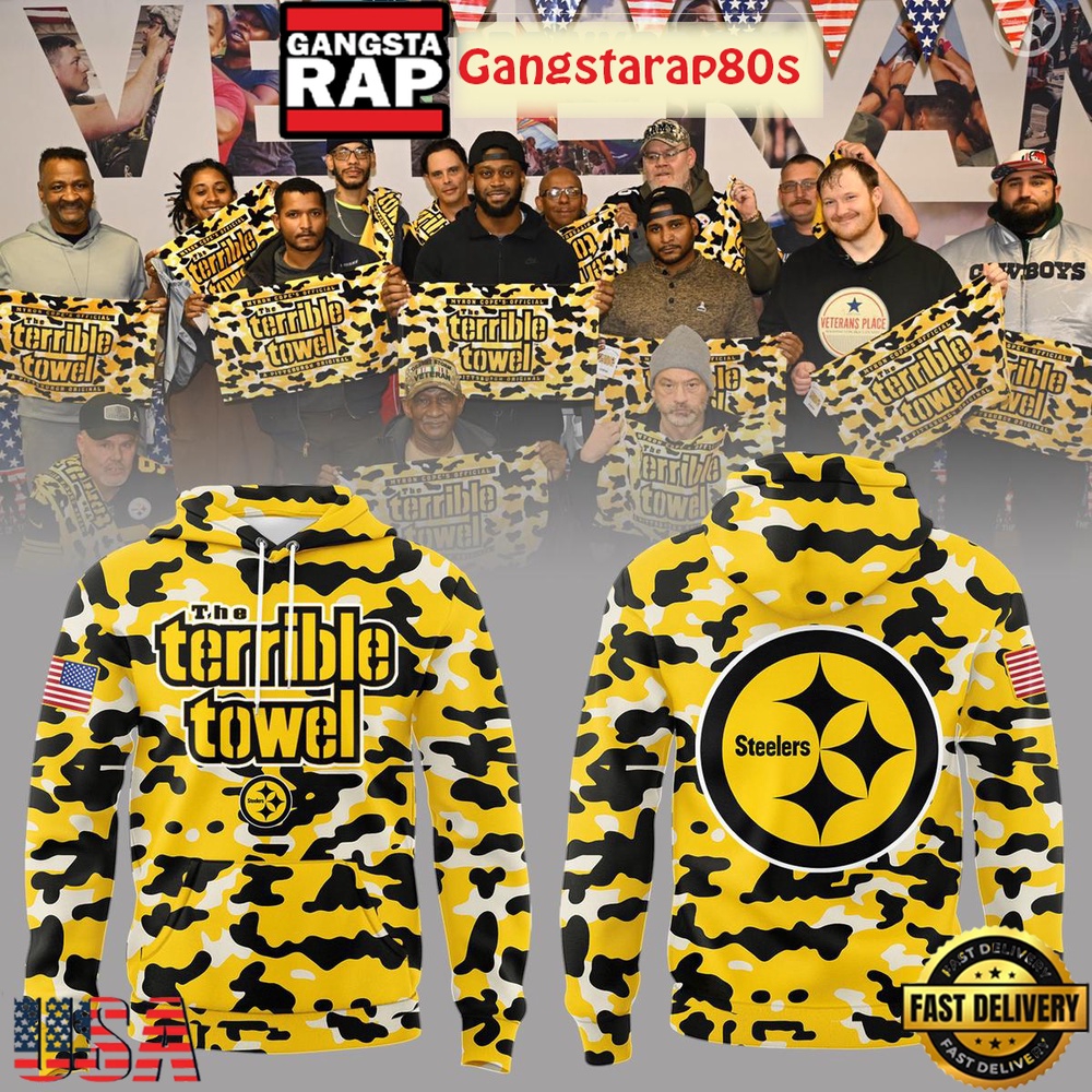 Pittsburgh Steelers The Terrible Towel Camo Unisex Hoodie