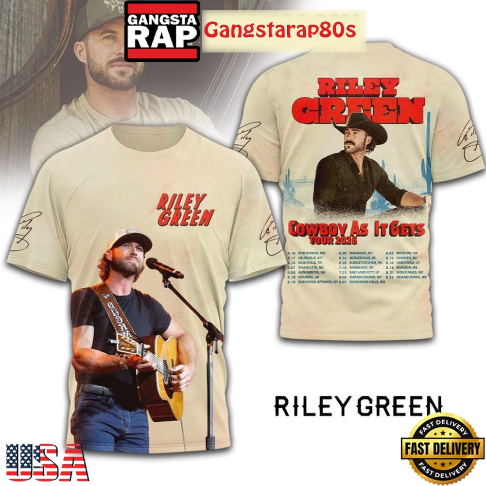 Riley Green Cowboys As It Gets Tour 2025 All Over Print Shirt Riley Green Cowboys As It Gets Tour 2025 All Over Print Shirt