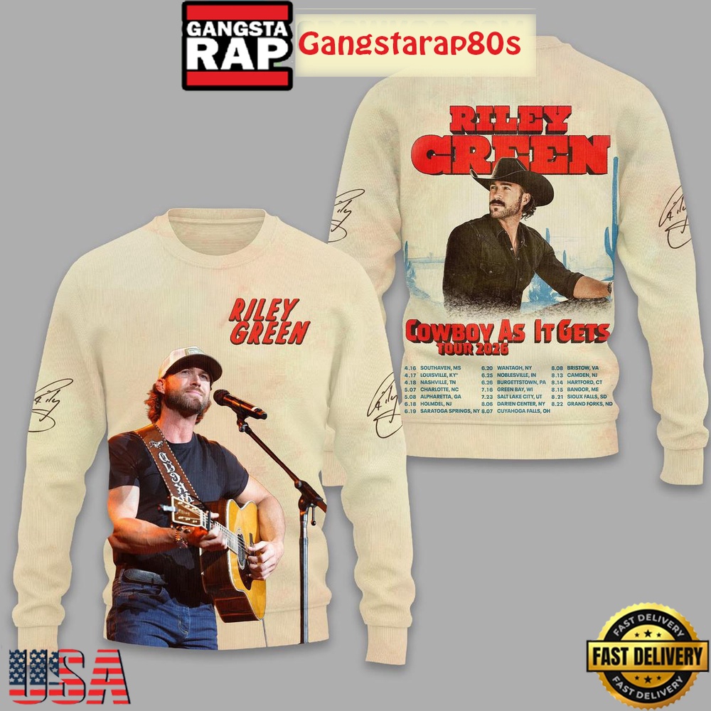 Riley Green Cowboys As It Gets Tour 2025 Sweatshirt Riley Green Cowboys As It Gets Tour 2025 Sweatshirt