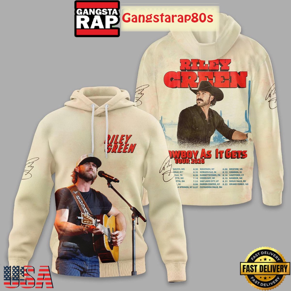 Riley Green Cowboys As It Gets Tour 2025 Unisex Hoodie Riley Green Cowboys As It Gets Tour 2025 Unisex Hoodie