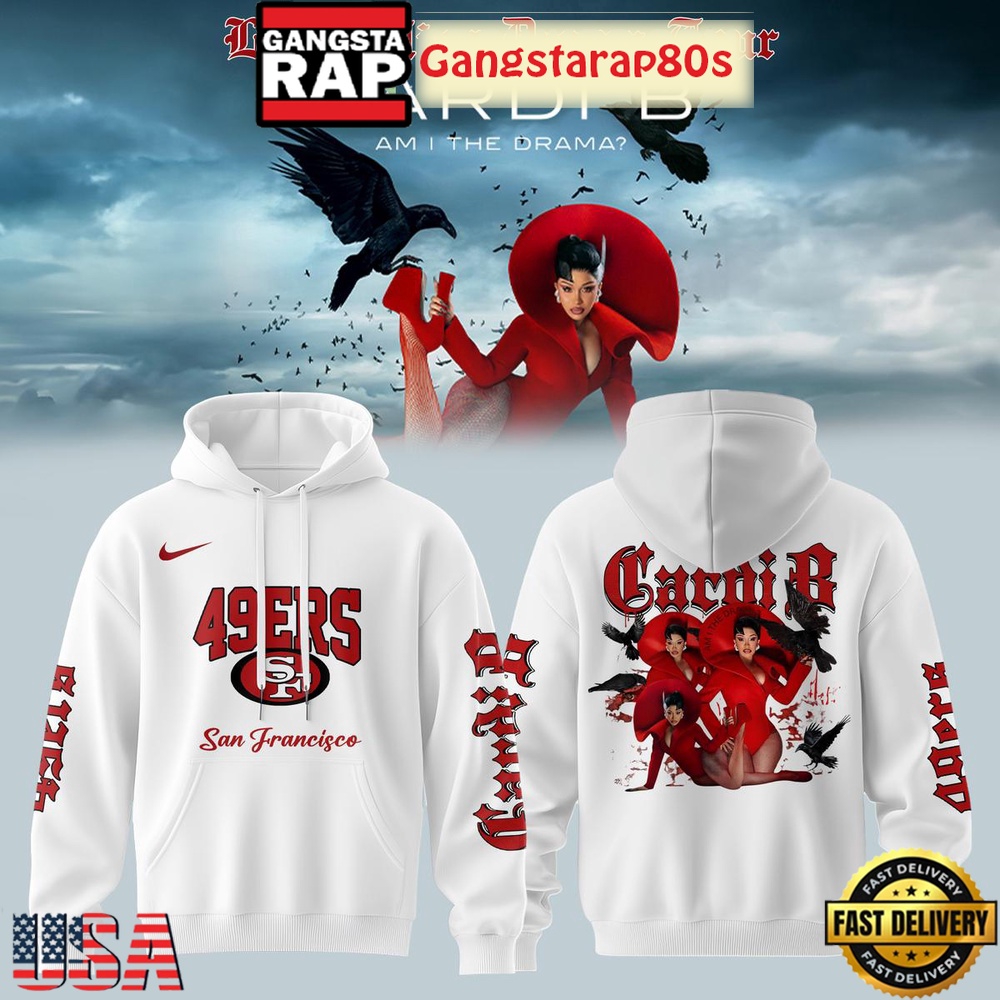 San Francisco 49ers x Cardi B Little Miss Drama Tour 2026 Limited Edition Hoodie