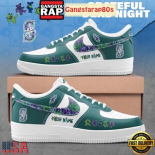 Seattle Mariners x Grateful Dead Night Limited Edition Air Force 1 Sneakers Shoes