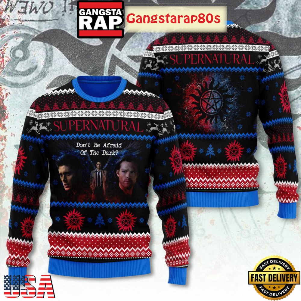 Supernatural Don’t Be Afraid Of The Dark Ugly Xmas Sweater