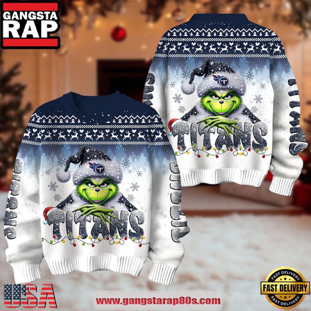 Tennessee Titans NFL x The Grinch 2025 Edition Ugly Christmas Sweater