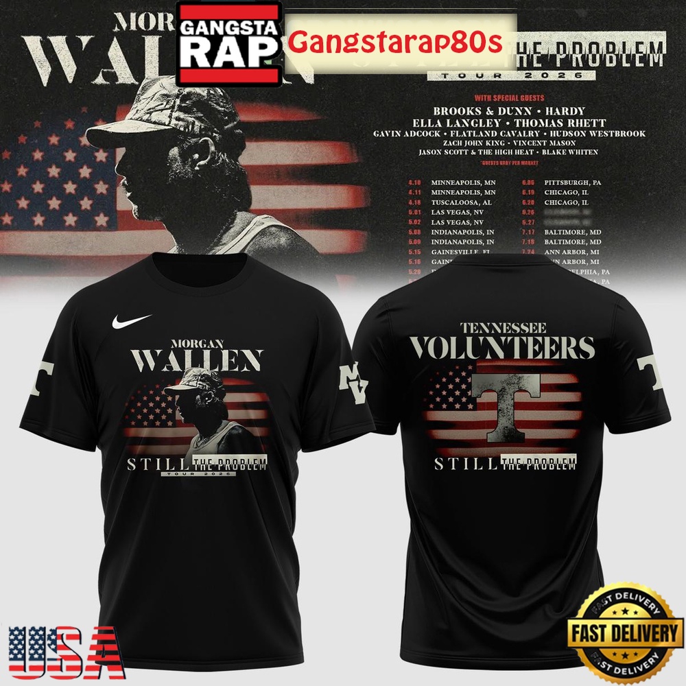 Tennessee Volunteers x Morgan Wallen Still The Problem 2026 Tour Shirt