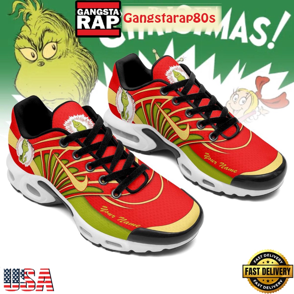 The Grinch Christmas 2025 New Design Custom Air Max Plus Shoes Running Sneakers