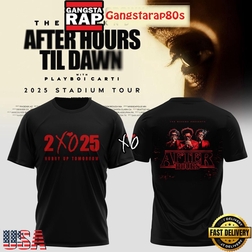 The Weeknd x Stranger Things After Hours Til Dawn Tour Shirt