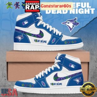 Toronto Blue Jays x Grateful Dead Night Special Edition Air Jordan 1 Sneakers Shoes