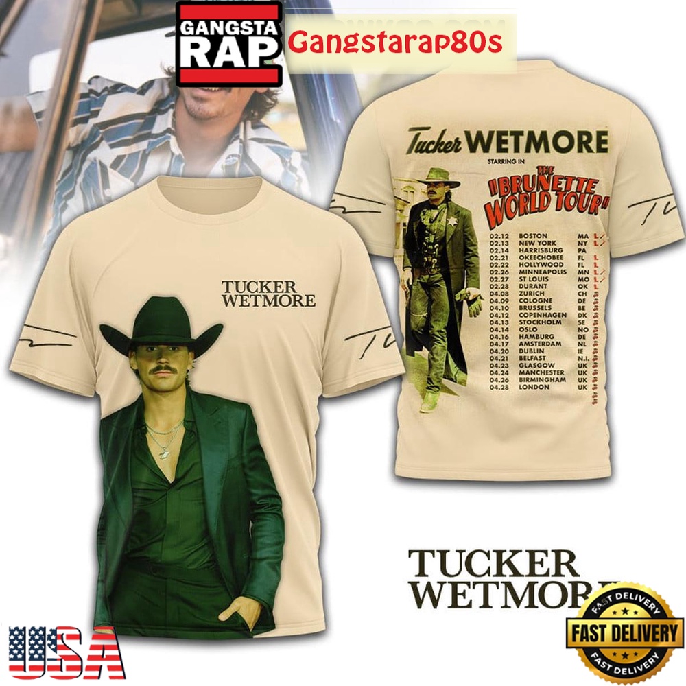 Tucker Wetmore The Brunette World Tour 3D Shirt Tucker Wetmore The Brunette World Tour 3D Shirt