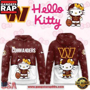 Washington Commanders 2025 Football Christmas Hello Kitty Hoodie Shirt