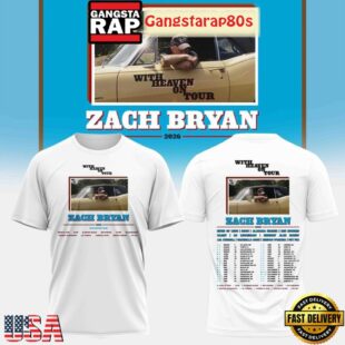 Zach Bryan With Heaven On Tour 2026 White Shirt