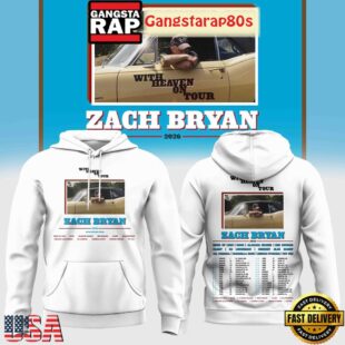 Zach Bryan With Heaven On Tour 2026 White Special Edition Unisex Hoodie