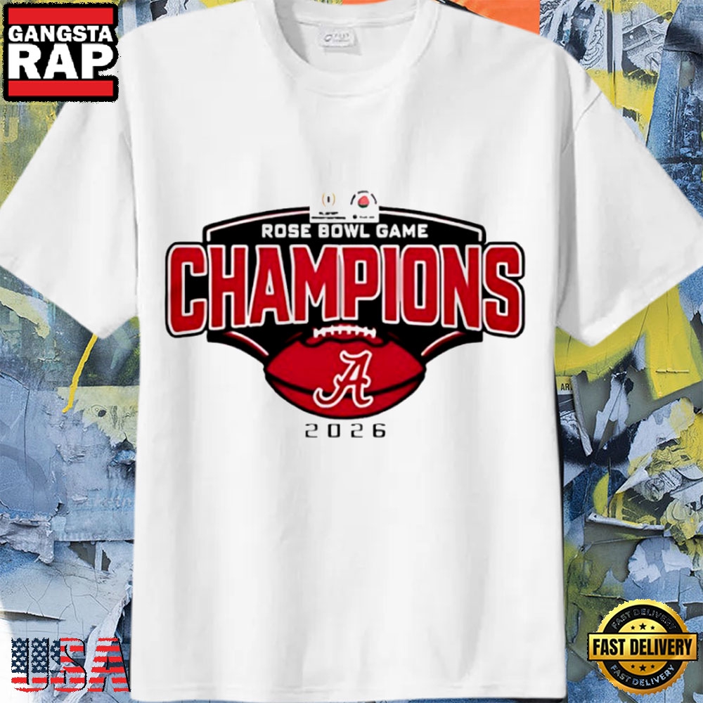 Alabama Crimson Tide Rose Bowl Champions 2026 Roll Tide Logo T-Shirt