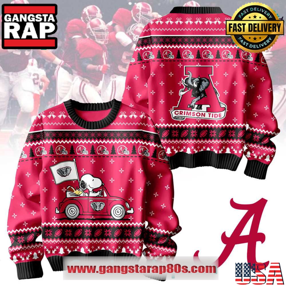 Alabama Crimson Tide Snoopy Ugly Xmas Sweater Alabama Crimson Tide Snoopy Ugly Xmas Sweater