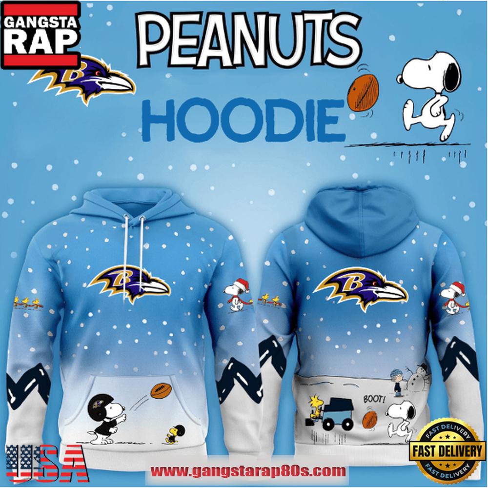 Baltimore Ravens NFL x Peanuts Christmas Unisex Hoodie Baltimore Ravens NFL x Peanuts Christmas Unisex Hoodie