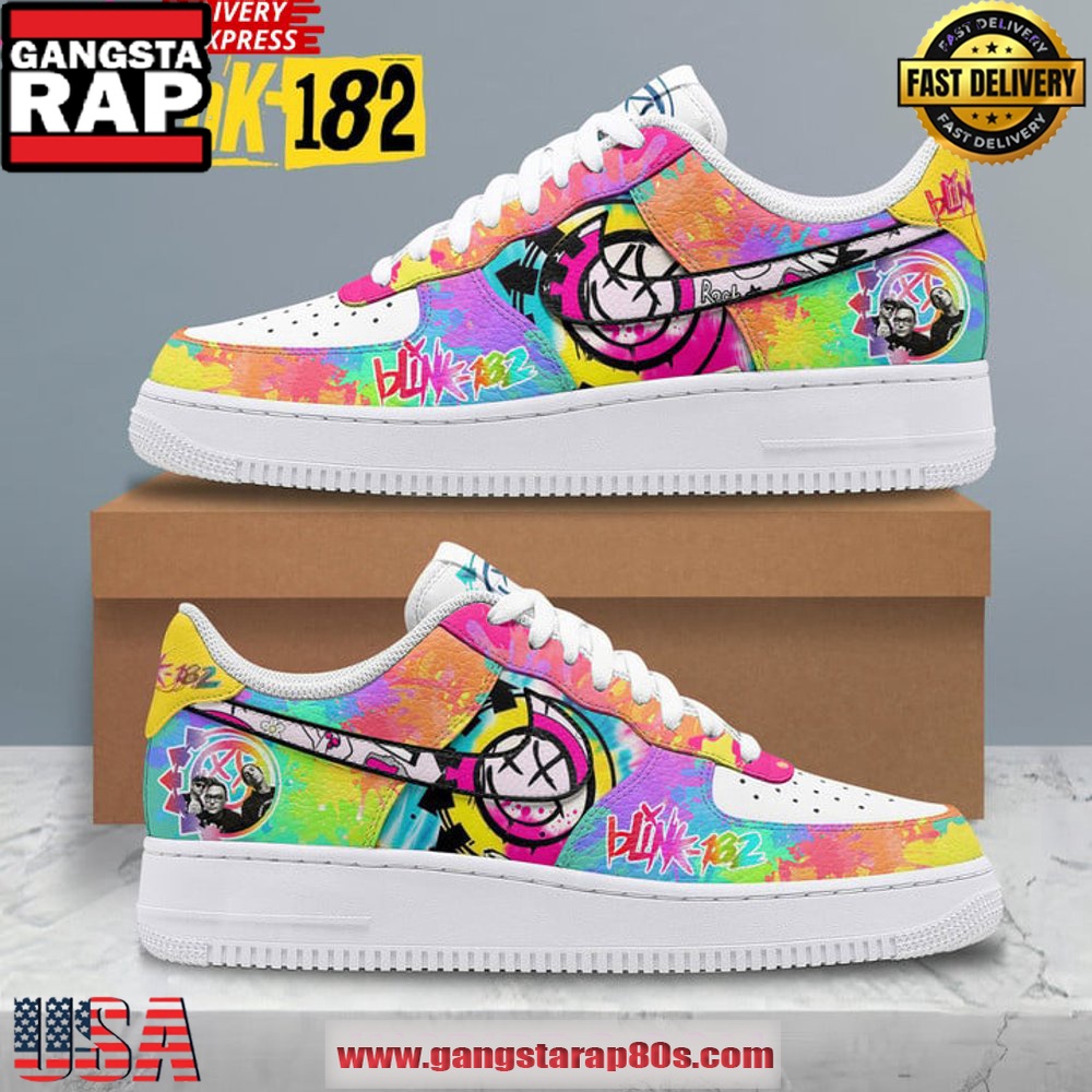 Blink-182 Dammit Graffiti Unique Design Nike Air Force 1 Sneakers Shoes Blink-182 Dammit Graffiti Unique Design Nike Air Force 1 Sneakers Shoes