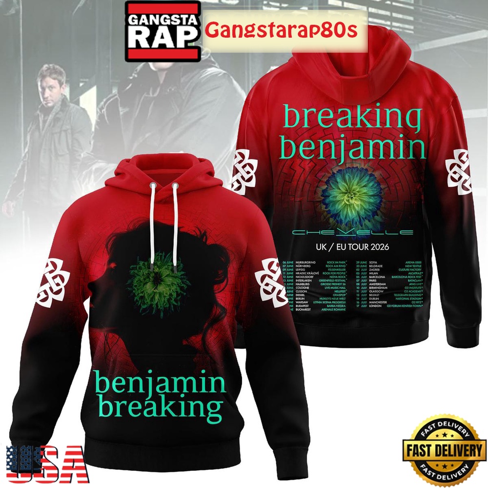 Breaking Benjamin UK EU Tour 2026 Unisex Hoodie