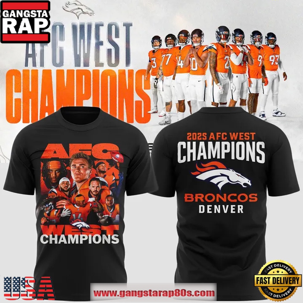 Broncos 2025 AFC West Division Champions 3D T-Shirt
