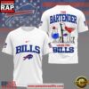 Buffalo Bills NFL Bartender Fan 3D Shirt-White
