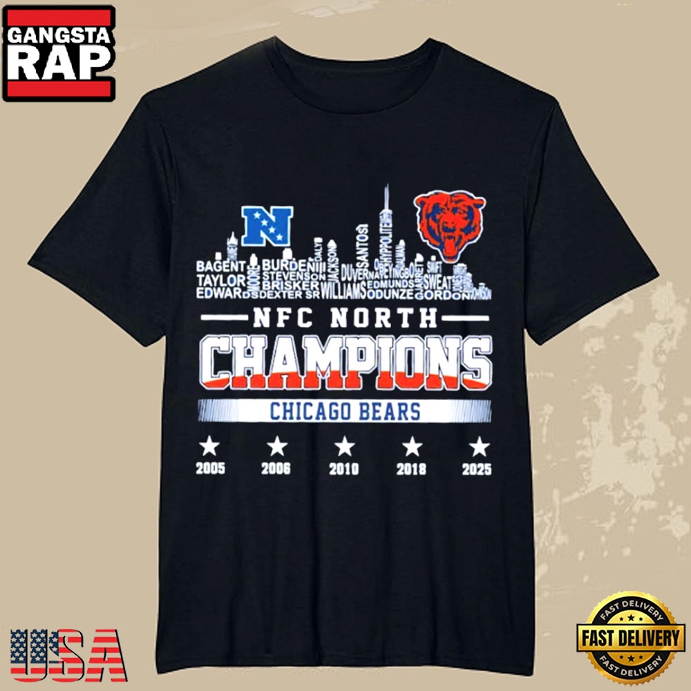 Chicago Bears NFC North Champions 5 Time City T Shirt