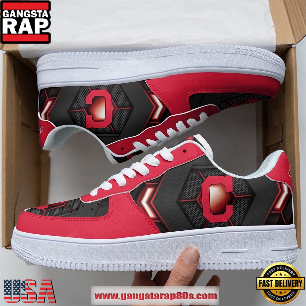 Cleveland Indians AF 1 Running Sneakers Shoes Cleveland Indians AF 1 Running Sneakers Shoes