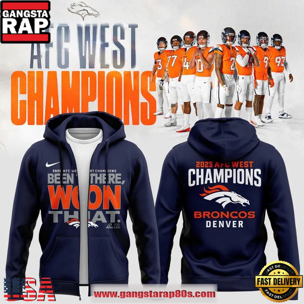 Denver Broncos 2025 AFC West Division Champions Zip Hoodie