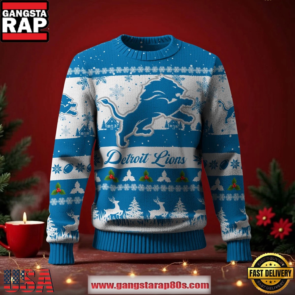 Detroit Lions NFL Holiday Spirit Ugly Christmas Sweater