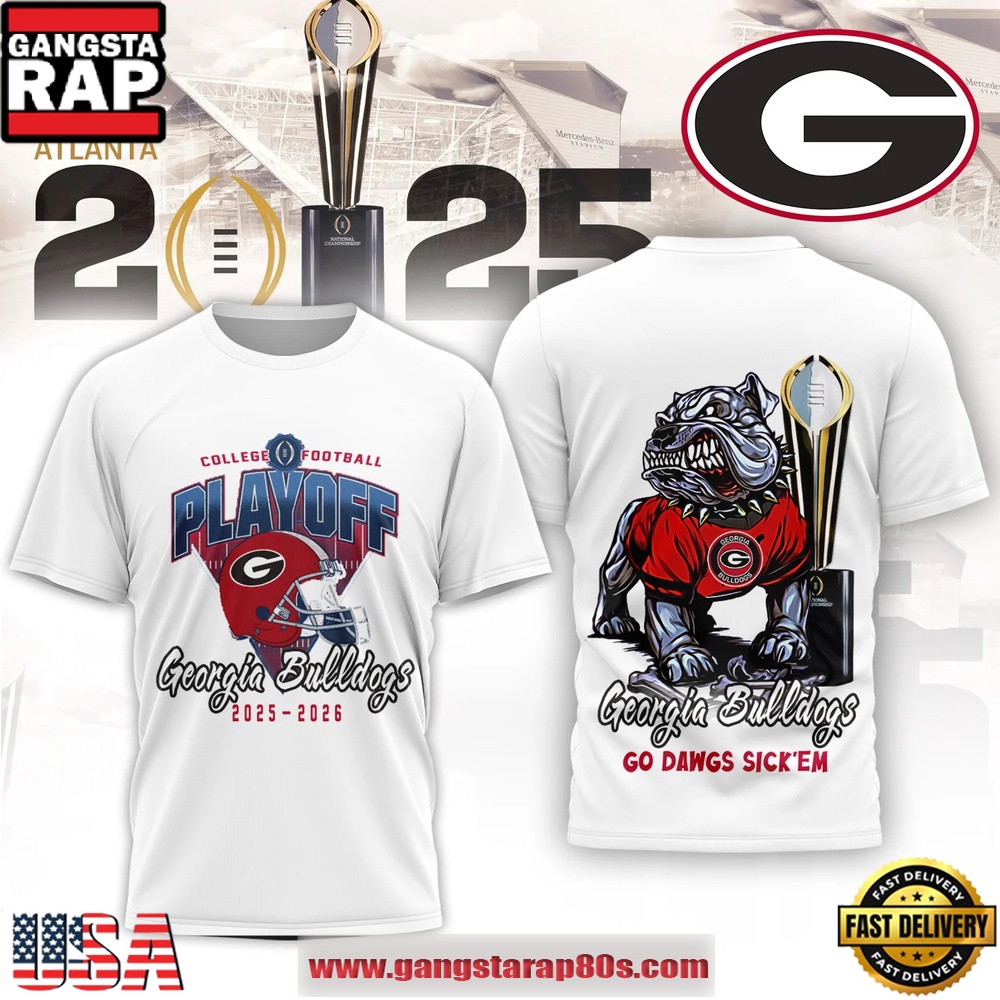 Georgia Bulldogs NCAA College Football Playoff 2025-26 White Shirt