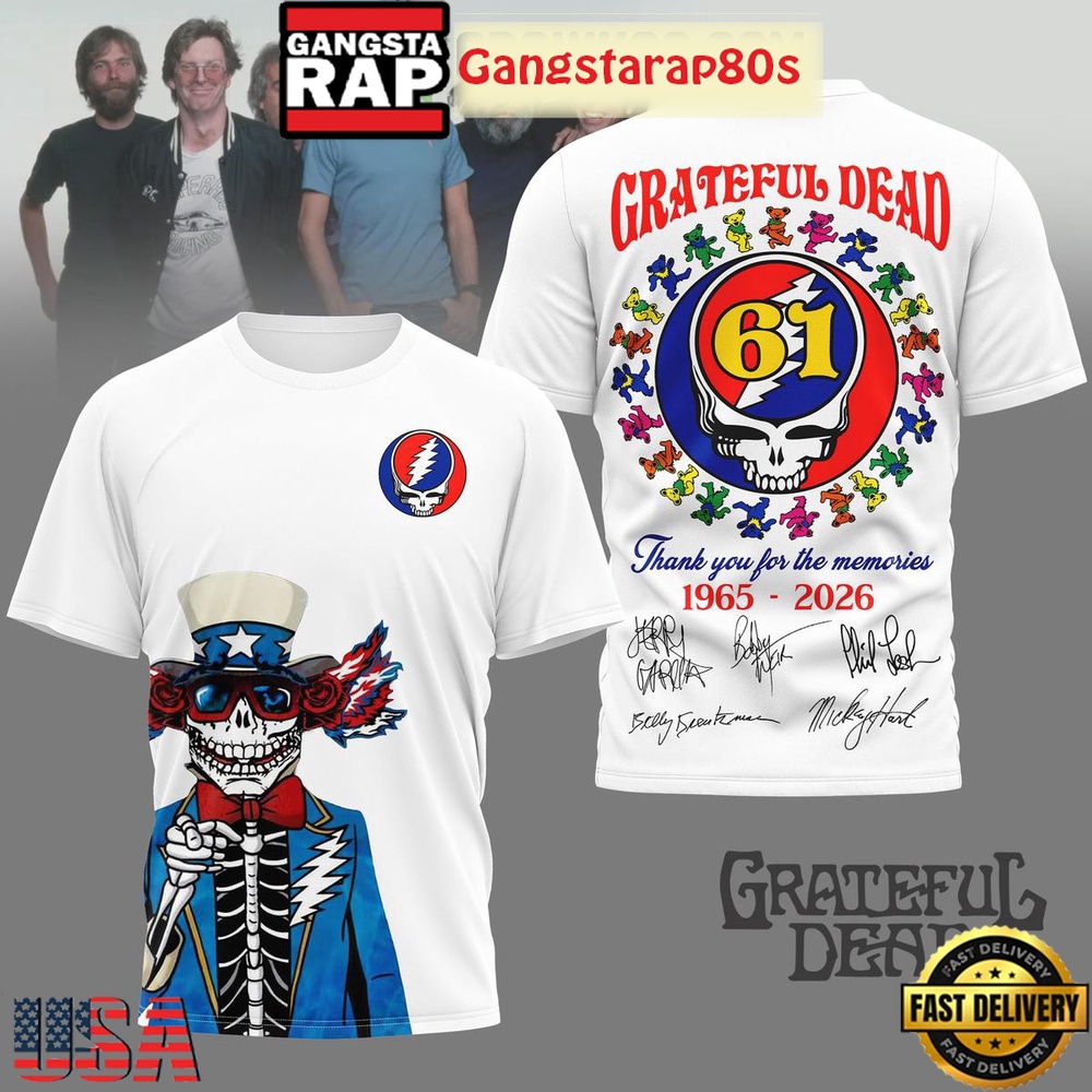 Grateful Dead 61 Years Memories All Over Print Shirt