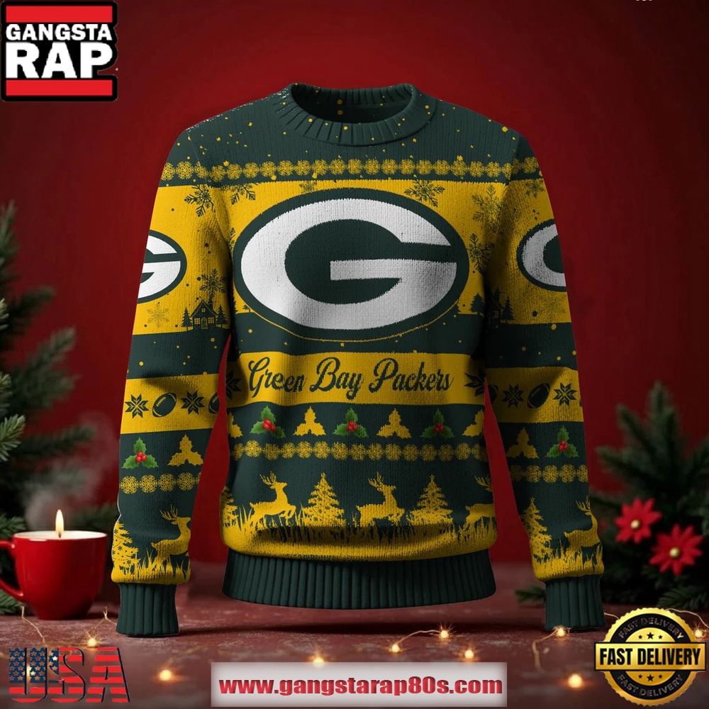 Green Bay Packers NFL Holiday Spirit Ugly Christmas Sweater