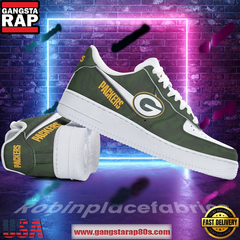 Green Bay Packers Team AF 1 Running Sneakers Shoes