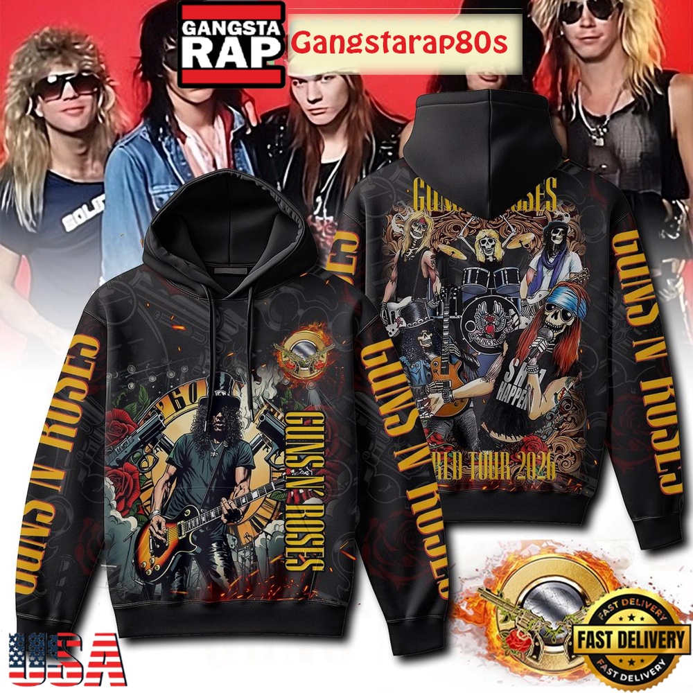Guns N’ Roses World Tour 2026 Concert Unisex Hoodie Guns N’ Roses World Tour 2026 Concert Unisex Hoodie