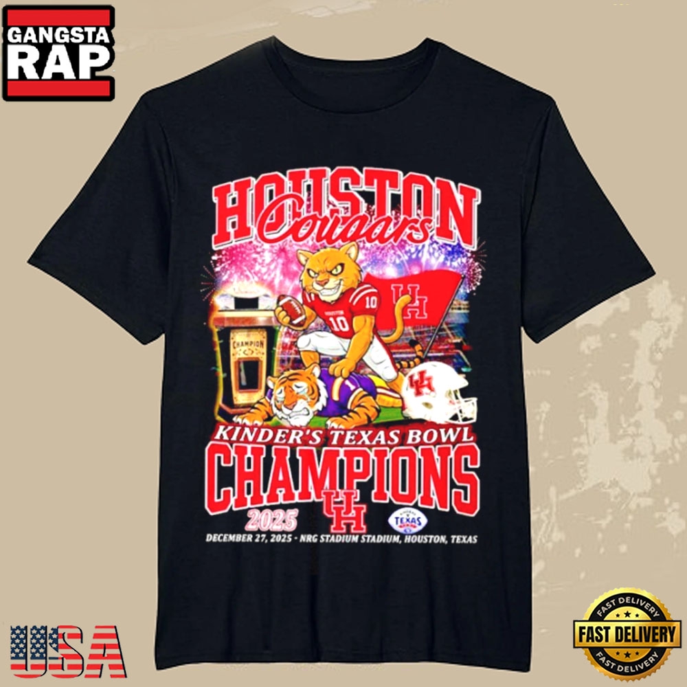 Houston Cougars Mascot 2025 Kinder’s Texas Bowl Champions T-Shirt