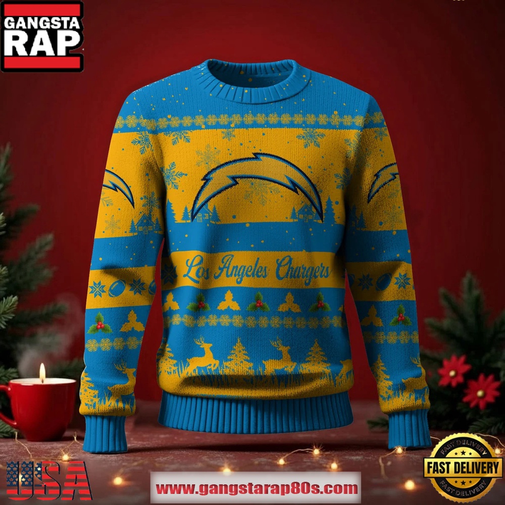 Los Angeles Chargers NFL Holiday Spirit Ugly Christmas Sweater