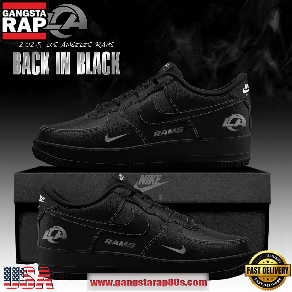 Los Angeles Rams ‘Back in Black’ 2025 Special Edition Custom Air Force 1 Sneakers Shoes
