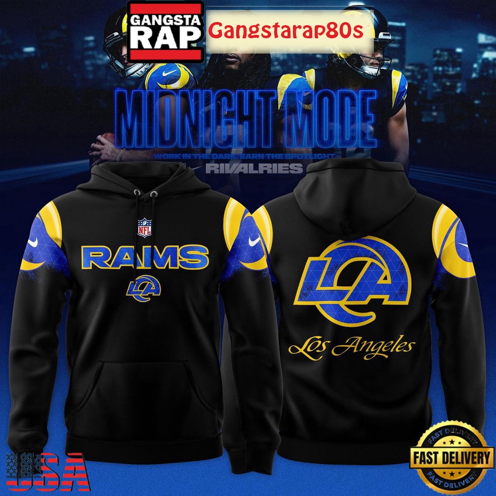 Los Angeles Rams Midnight Blue 2025 Rivalries All Over Print Hoodie