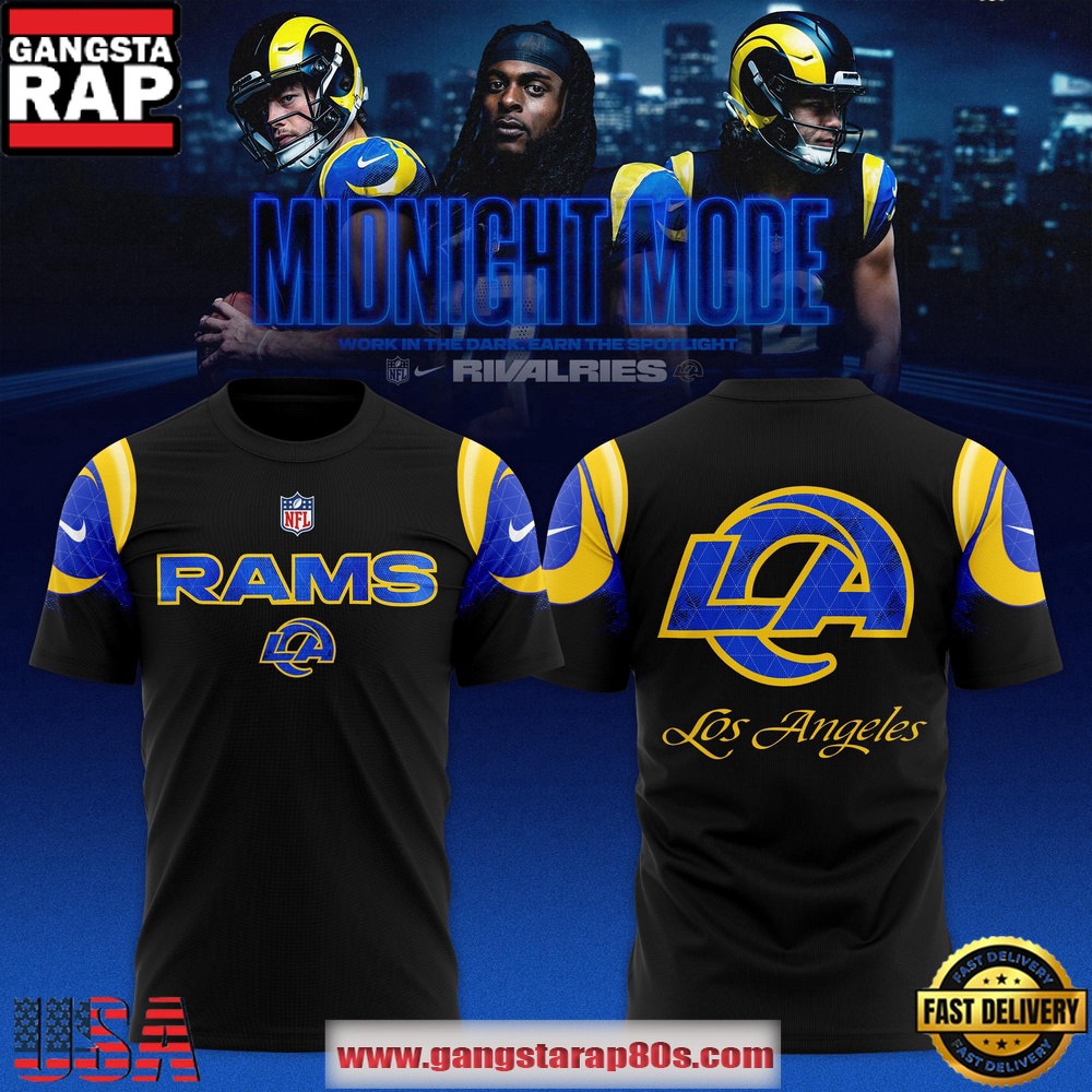 Los Angeles Rams Midnight Blue 2025 Rivalries Special T Shirt Los Angeles Rams Midnight Blue 2025 Rivalries Special T Shirt