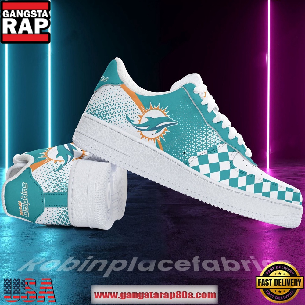Miami Dolphins Air Force 1 Running Sneakers Shoes