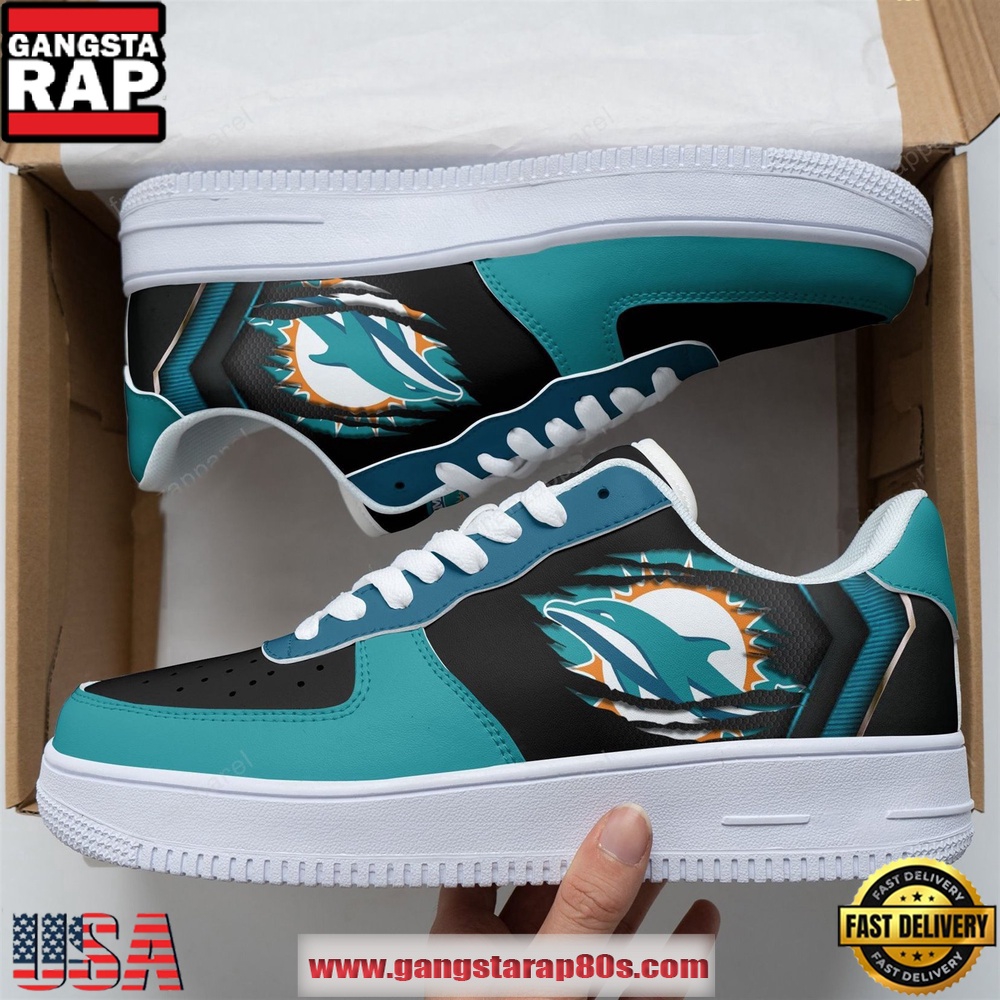 Miami Dolphins Limited Edition Air Force 1 Running Sneakers Shoes