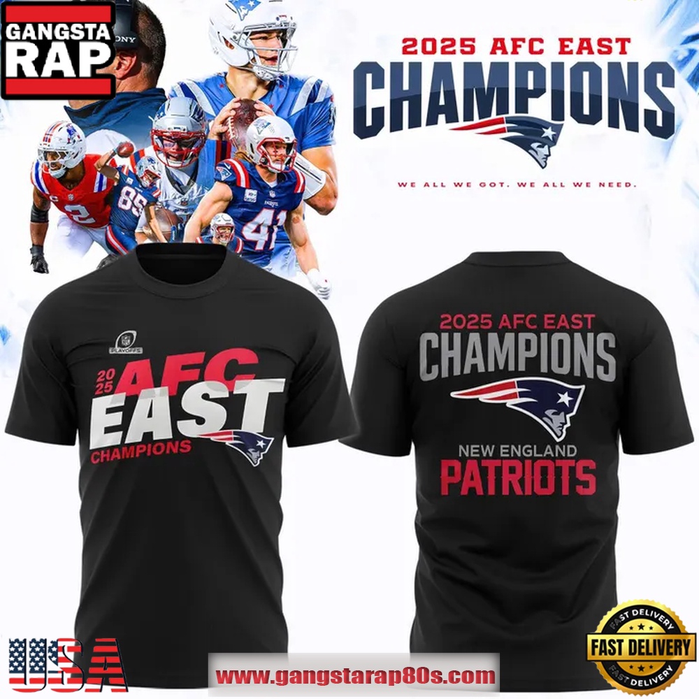 New England Patriots 2025 AFC East Division Champions Logo T-Shirt