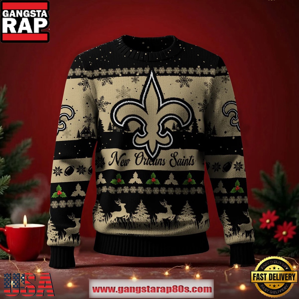 New Orleans Saints NFL Holiday Spirit Ugly Christmas Sweater