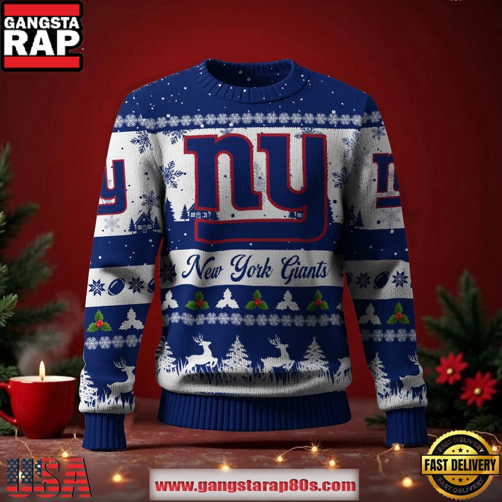 New York Giants NFL Holiday Spirit Ugly Christmas Sweater