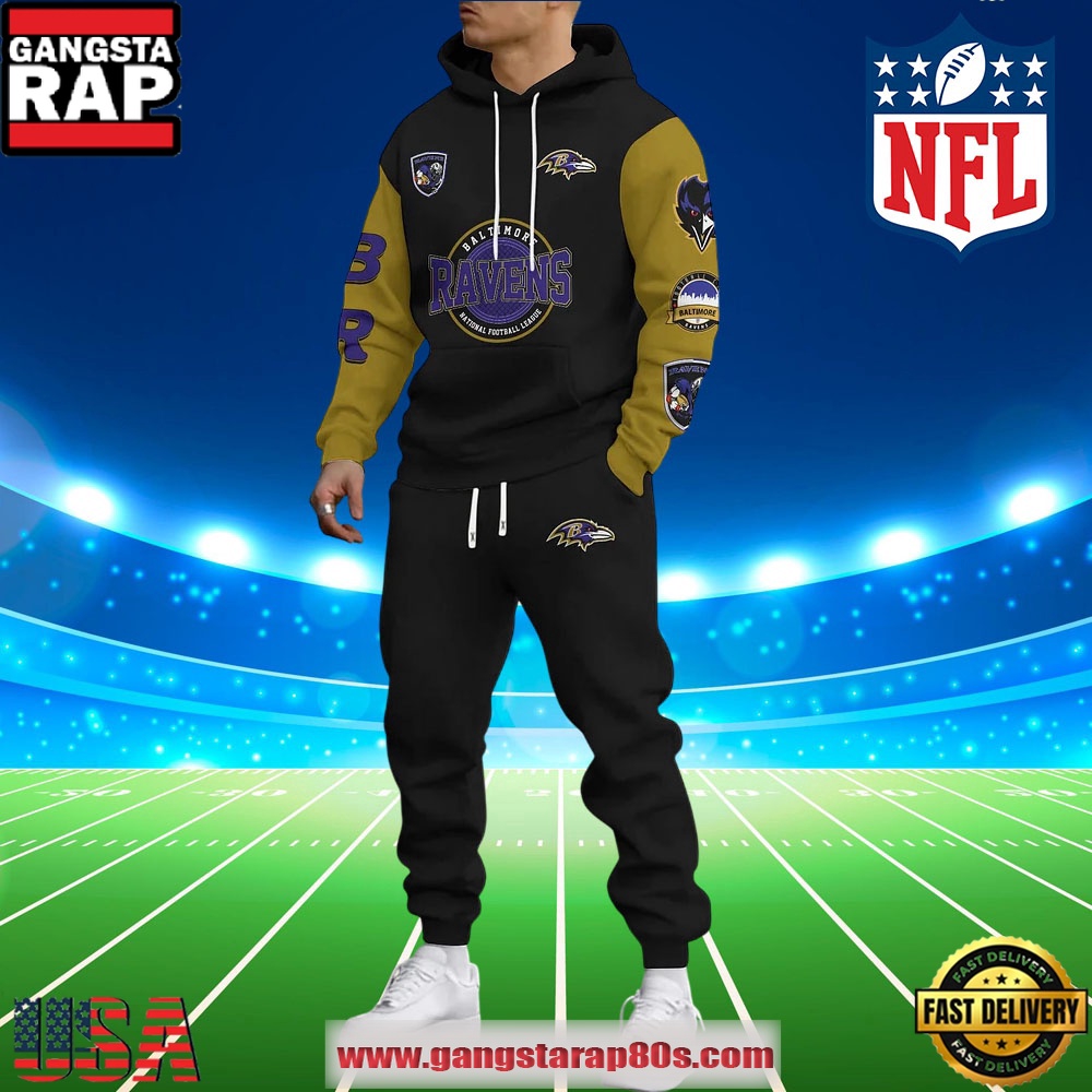 NFL Baltimore Ravens Holiday Christmas Hoodie Joggers Set