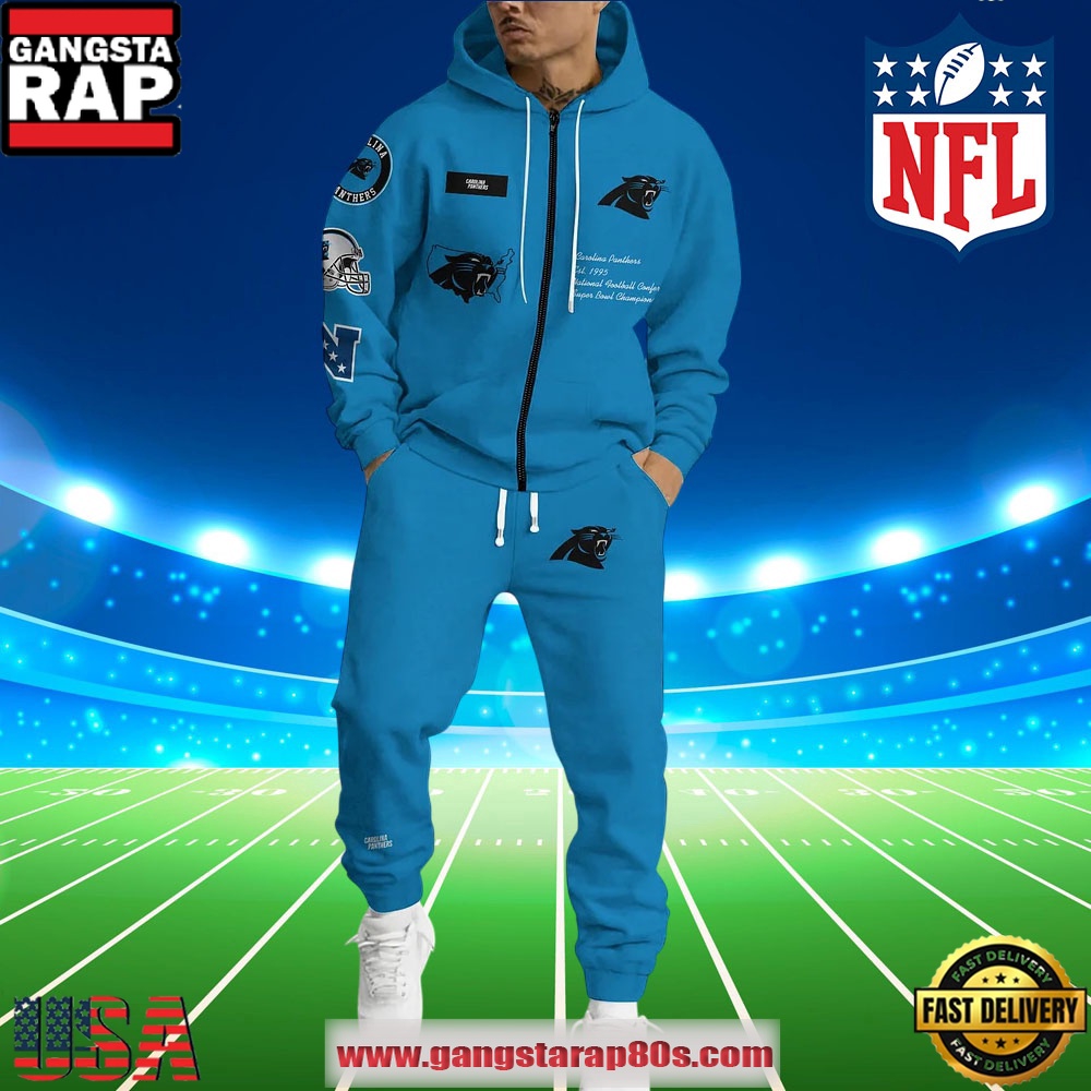 NFL Carolina Panthers Holiday Christmas Hoodie Joggers Set